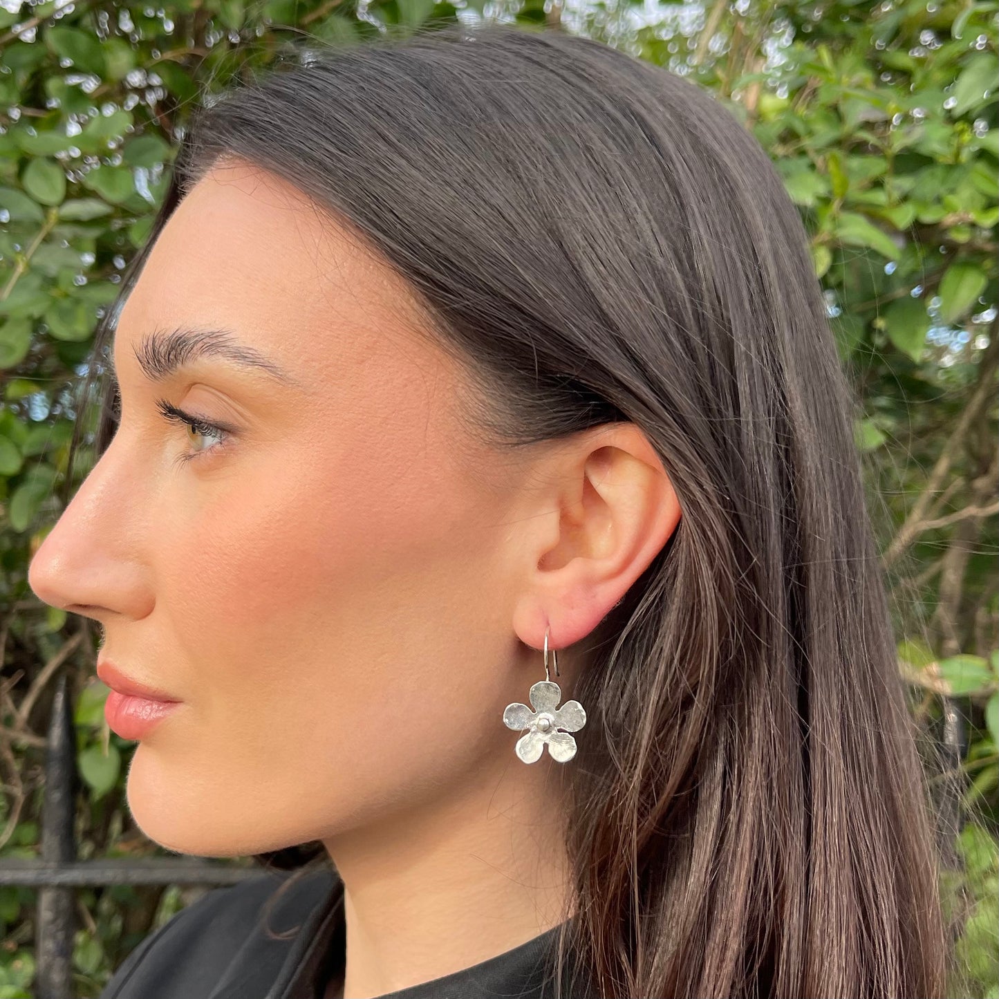 Silver Small Daisy Earrings