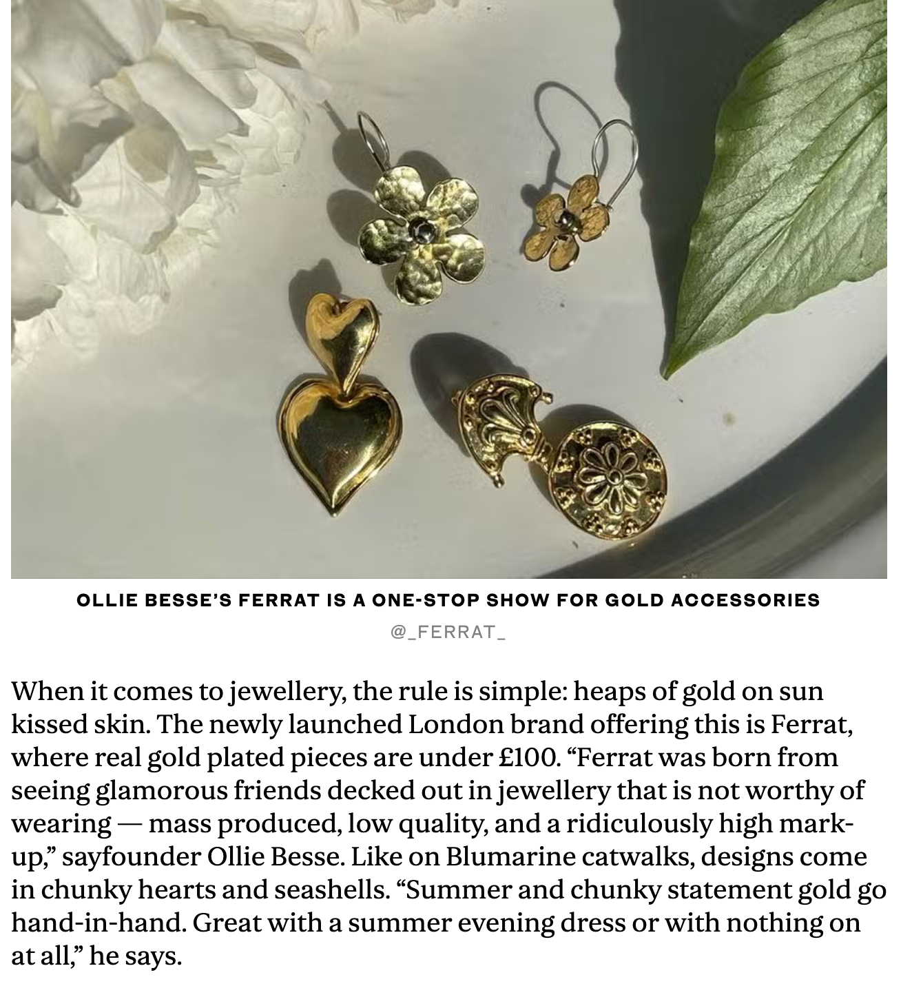 Gold 'ROMA' Earrings