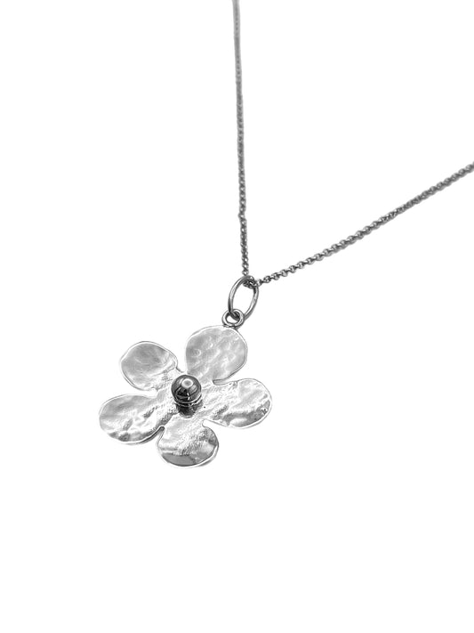 Silver Large Daisy Necklace