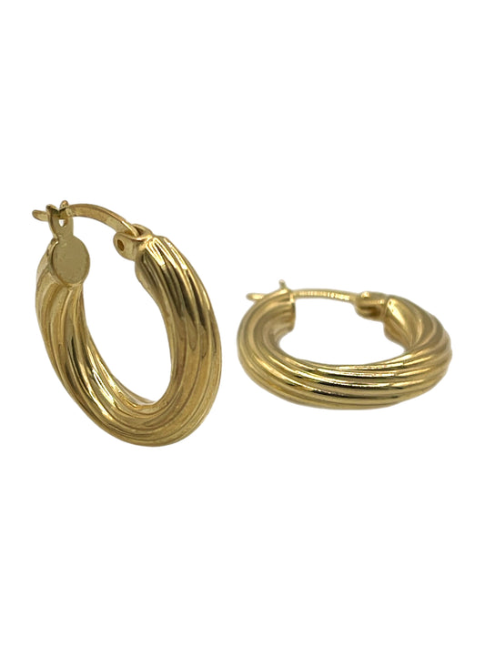 Twisted Gold Hoop Earrings