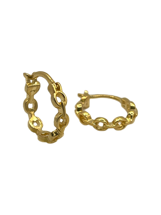 Chain Link Gold Hoop Earrings