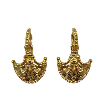 Studded Roma Hoop Drop Earrings