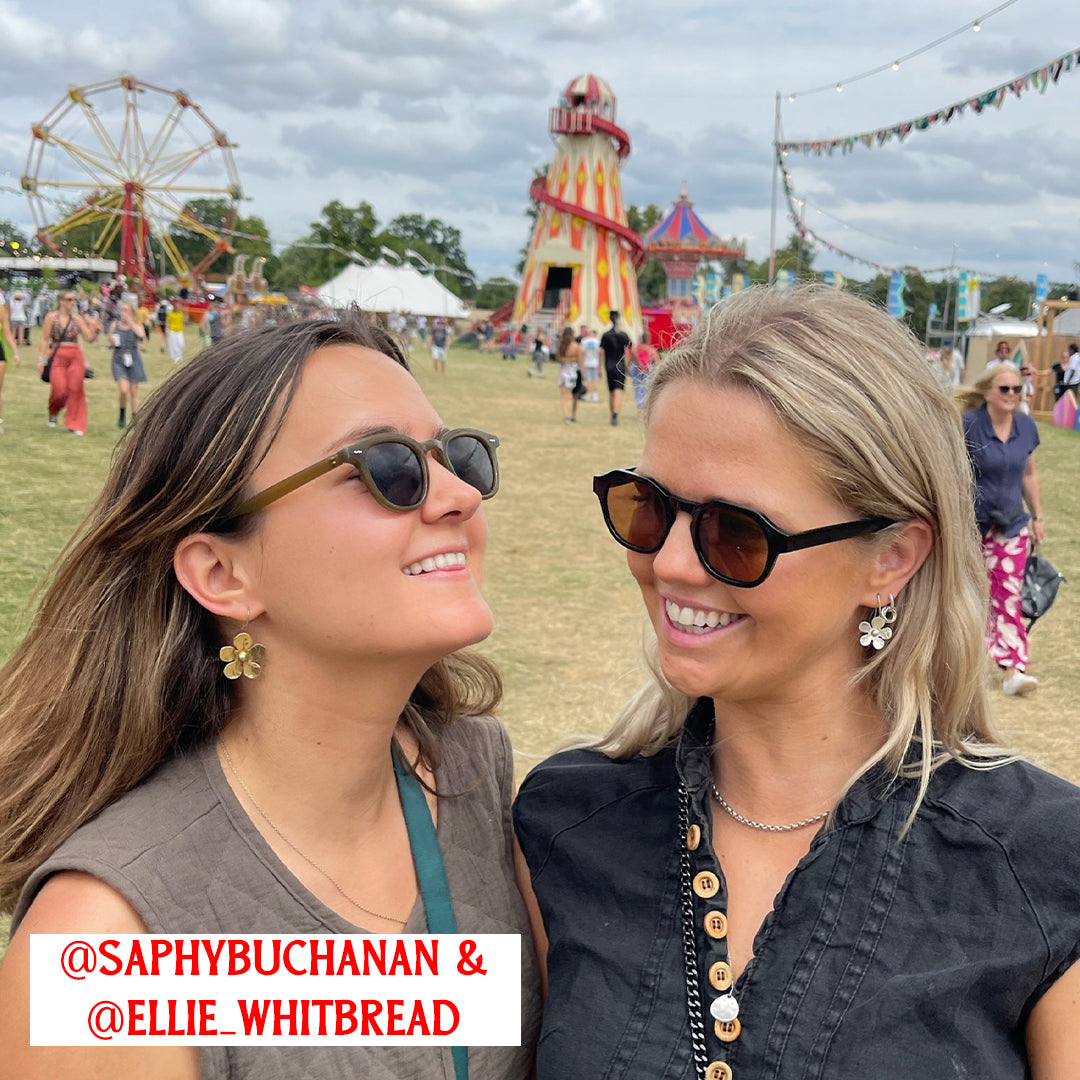 Gold Large Daisy Earrings